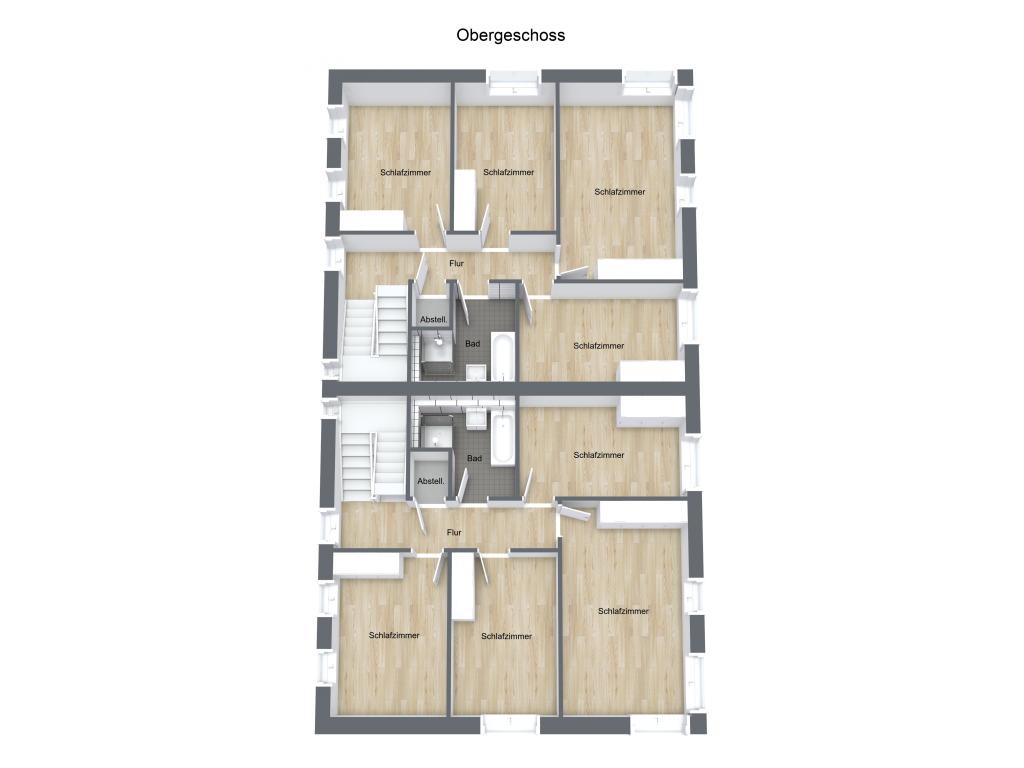 Doppelhaush&auml;lfte: Obergeschoss_3D