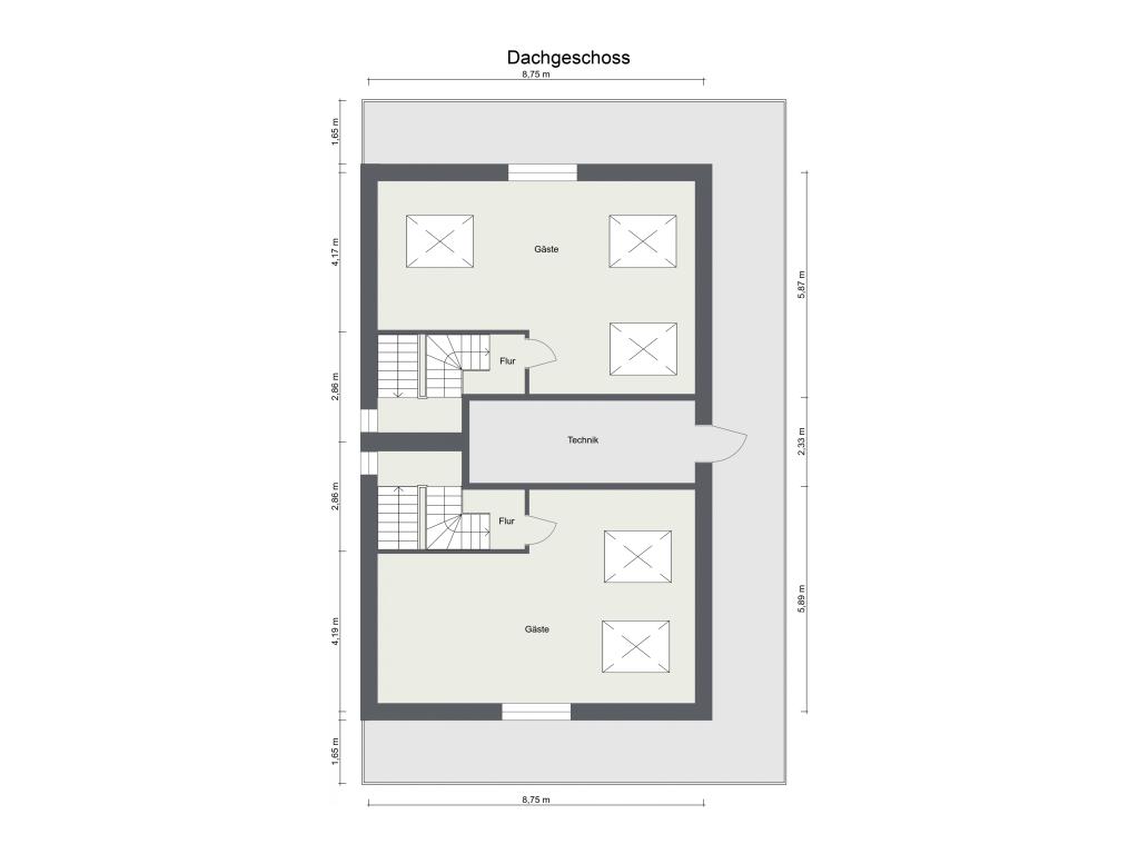 Doppelhaush&auml;lfte: Dachgescoss_2D